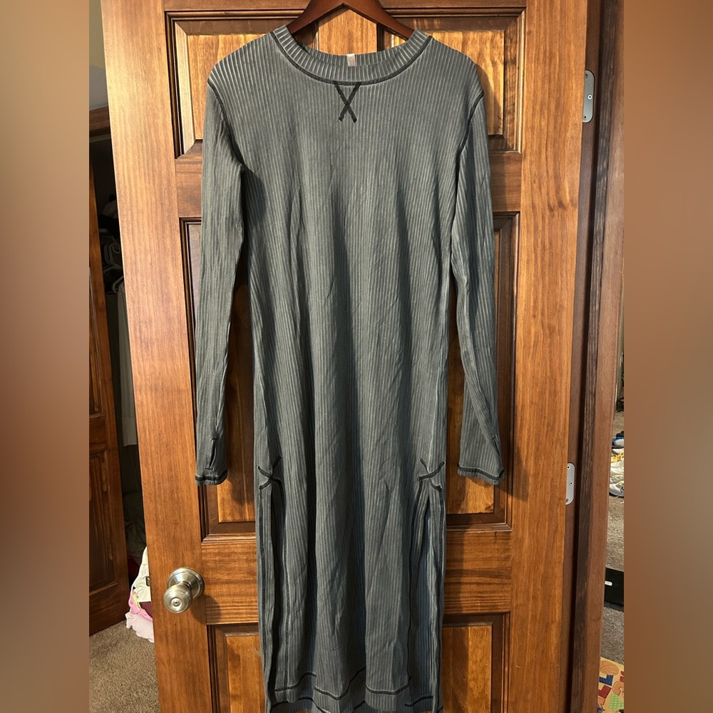 Free People Movement black ribbed maxi dress